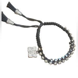 Rose Gonzales Chocolate Brown Woven Rhinestone Bracelet